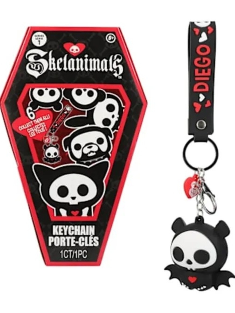 SKELANIMALS Series 1 Collectible Figure Keychain Coffin Surprise Blind Box NIB
